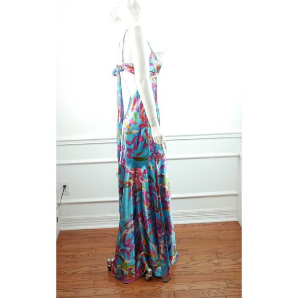 Vintage Cache Size 4 Gown Formal Maxi Dress Silk Y2K Fairy Hoco Glam Baddie Prom - Picture 8 of 16